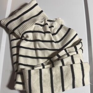 a new day Cream and Black Striped Turtleneck Sweater Top